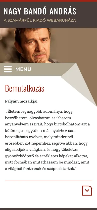 Nagy Bandó András webáruháza mobilon