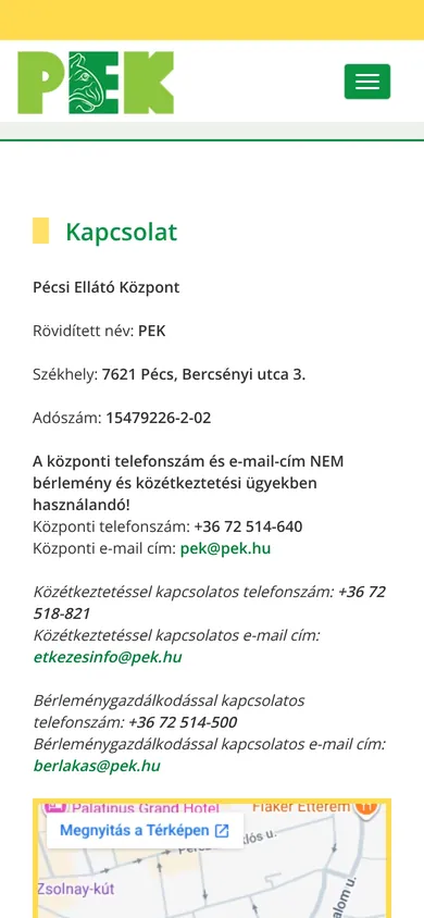 A Pécsi Ellátó Központ mobilon
