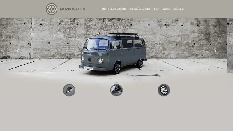 A Muzikwagen nyitóoldala